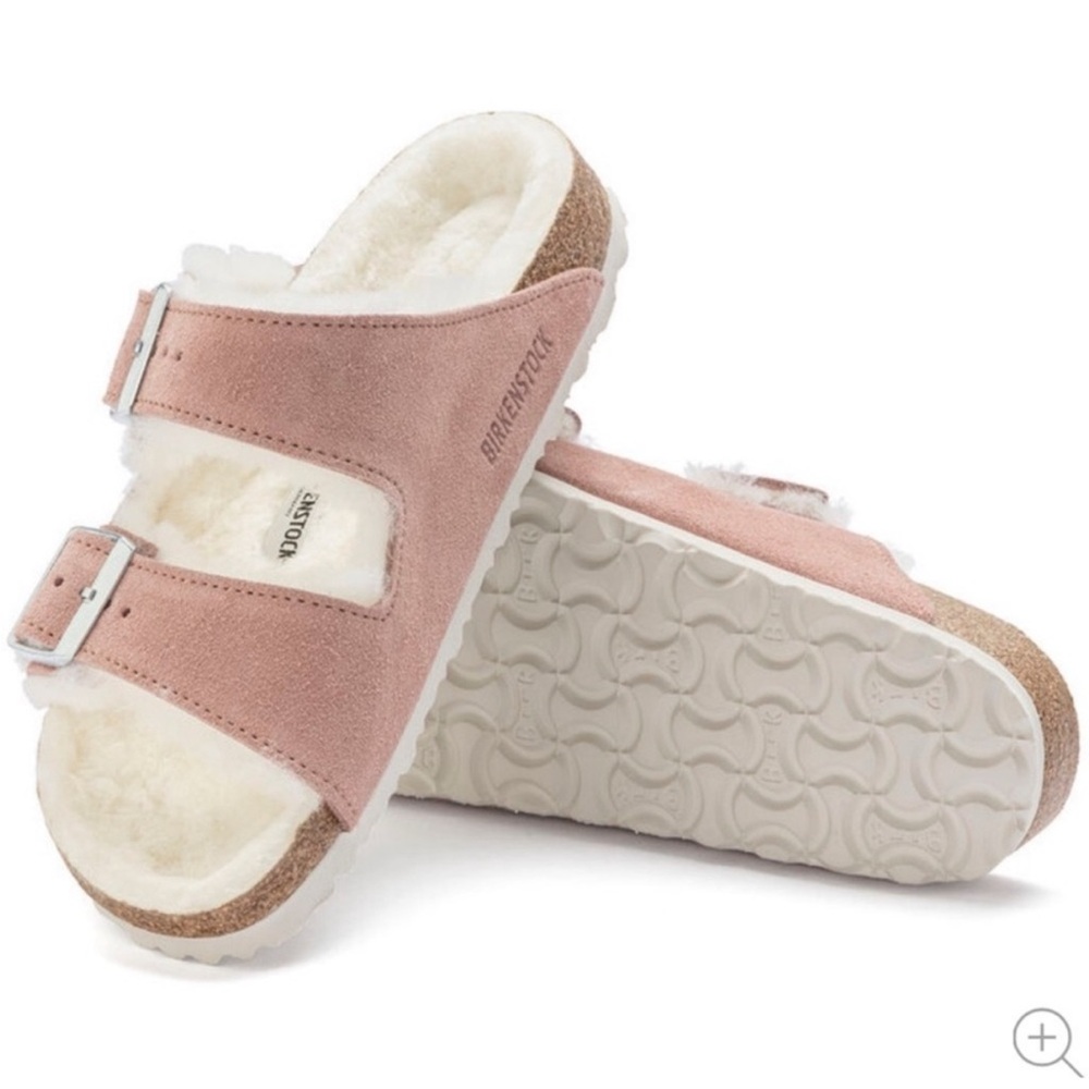 Birkenstock shearling Arizona Pink leather